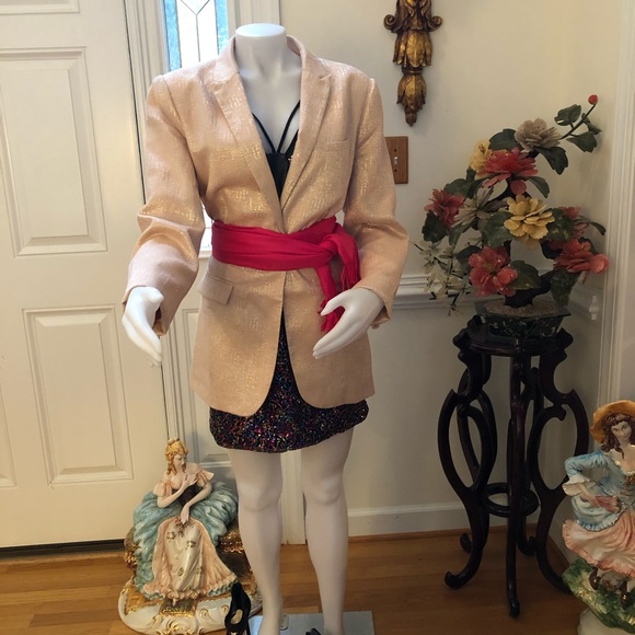 EXCELLENT CONDITION NASTY GAL PINK METALLIC BLAZER - Picture 3 of 5